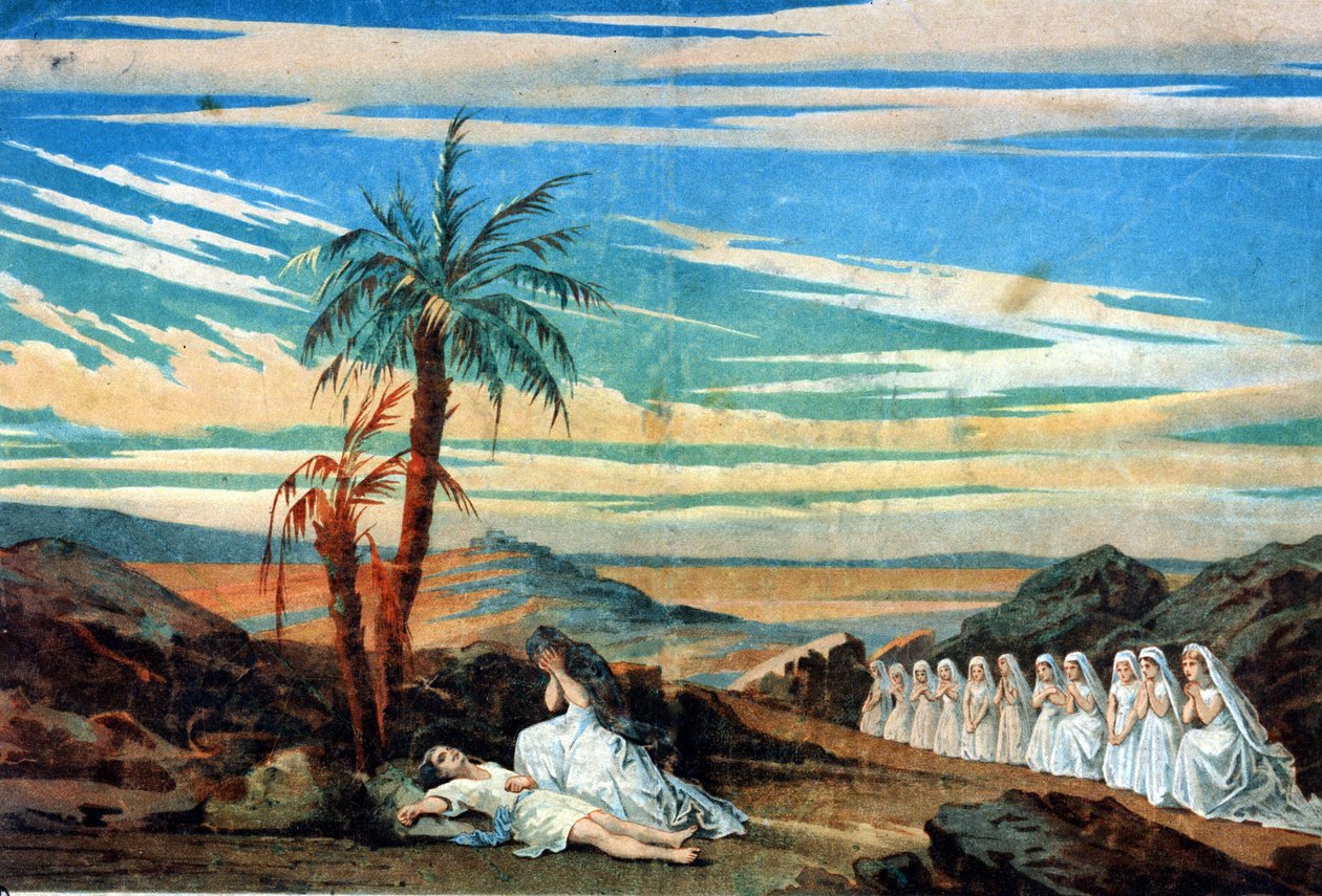 Actuação da última cena do Acto IV de "A Rainha de Saba", ópera composta por Karl Goldmark (1830 - 1915). de Unknown artist
