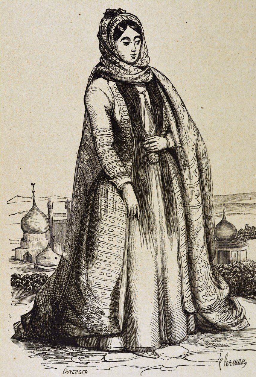 Pérsia (c19th). Sociedade. Mulher persa. Gravura. Coleção particular de Unknown artist