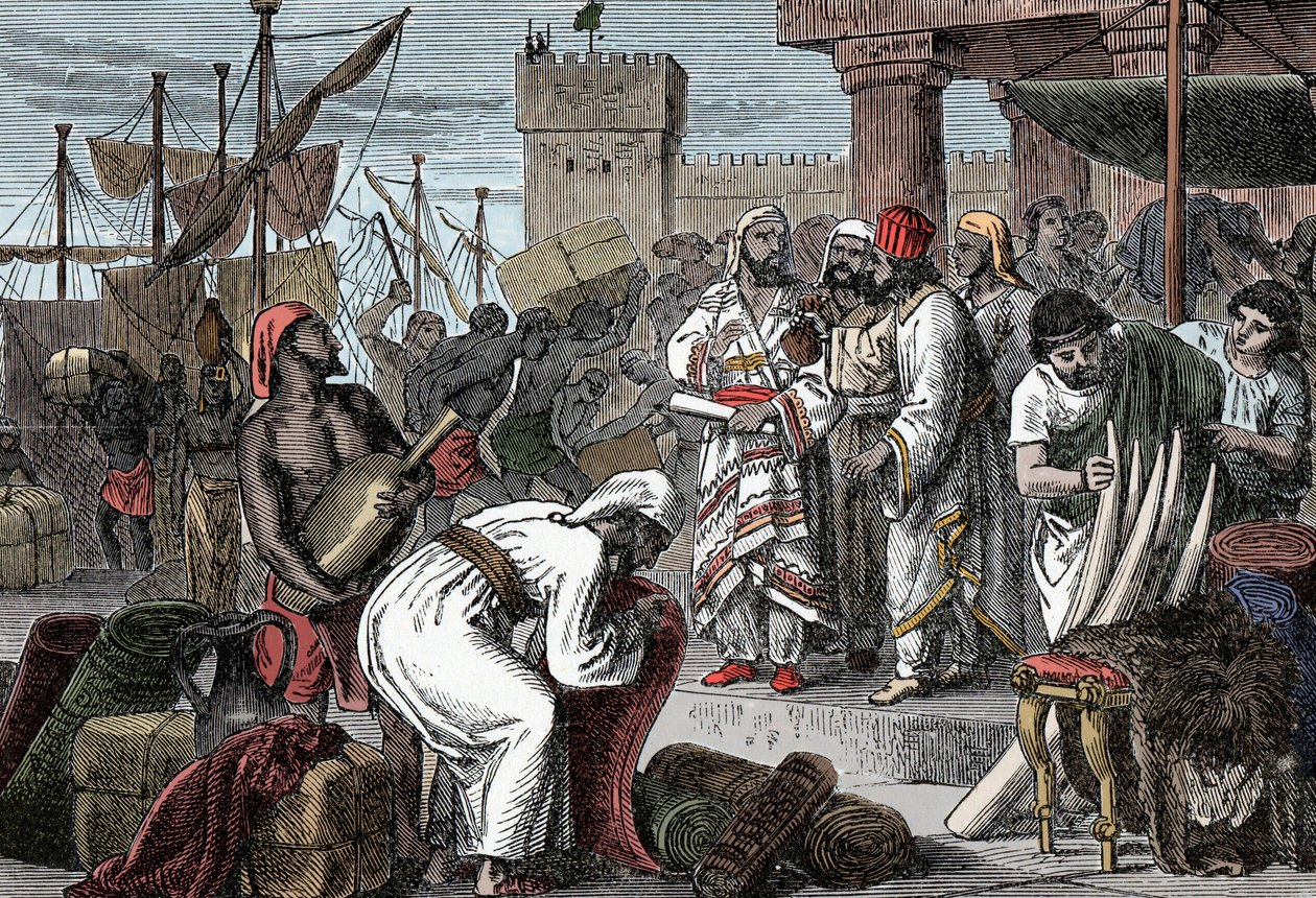 Marinheiros Fenícios - gravura de Unknown artist