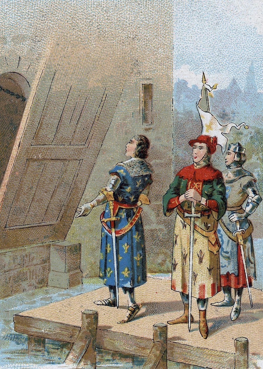 Filipe VI de Valois (1293-1350), rei de França em frente ao castelo de centeio em 26 de agosto de Unknown artist