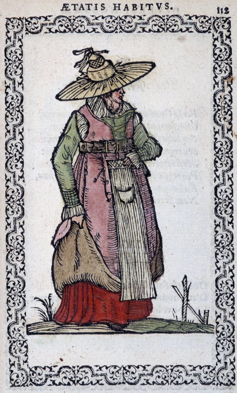 Mulher Piemonte - em "Habits et effigies" de Jean Sulperius de Unknown artist
