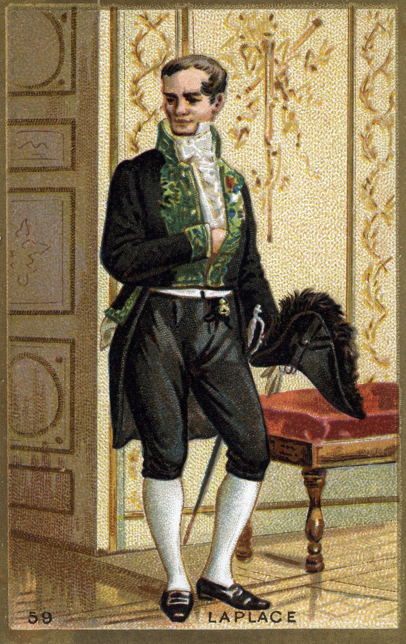 Pierre Simon de Laplace (1749 - 1827), matemático e astrônomo francês. Cromolitografia do século XIX. de Unknown artist