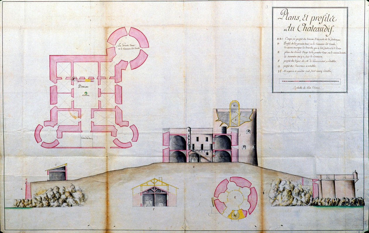 Plano e copo do Château d