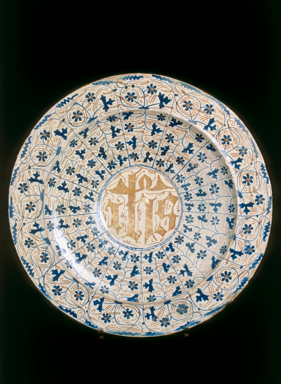 Placa com monograma cristalizado, fabricação Valenciana de Unknown artist