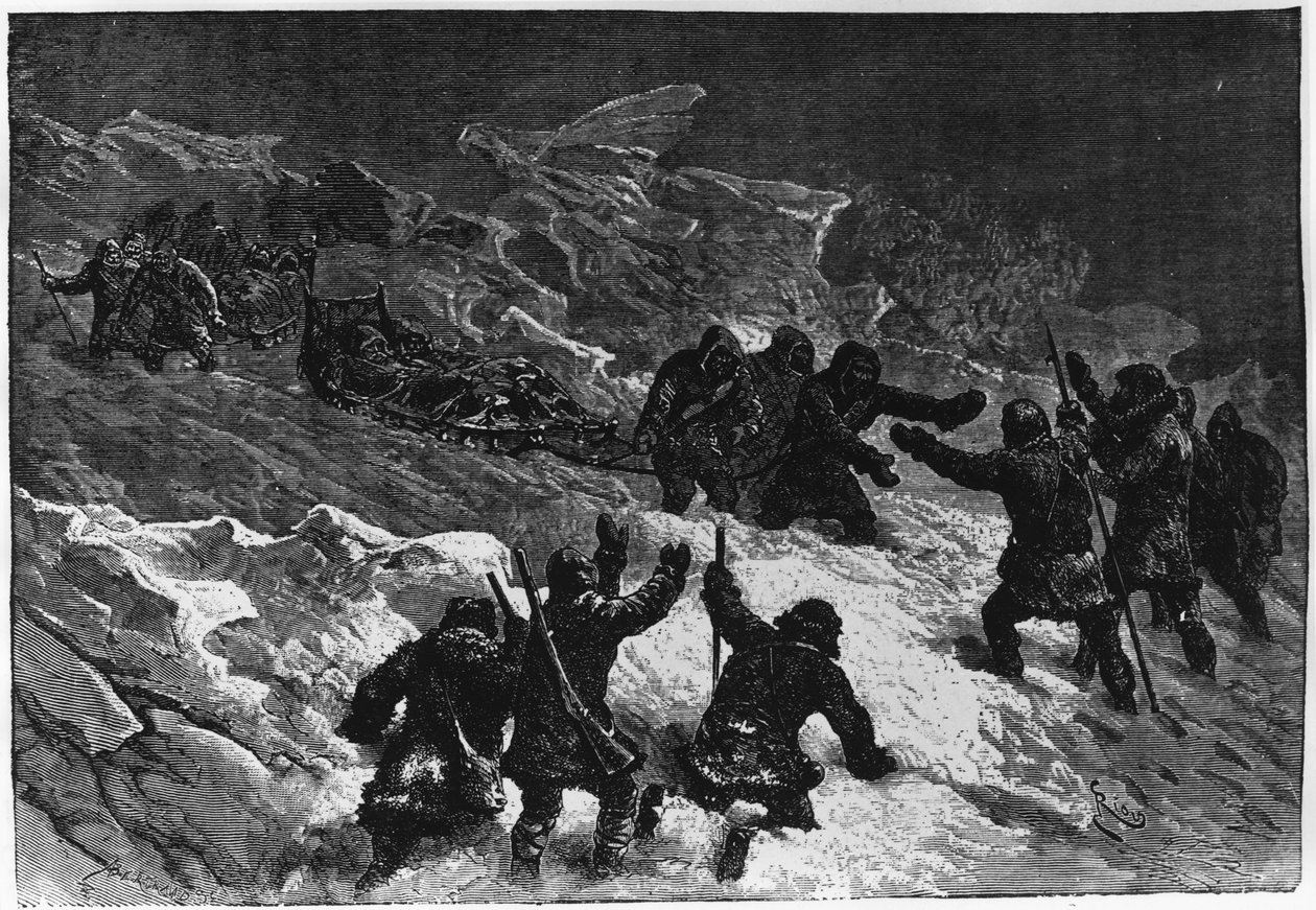 Pólo Norte: ao encontro dos trenós Markham - Nares Georges S., Uma viagem ao mar polar, Paris: Hachette de Unknown artist