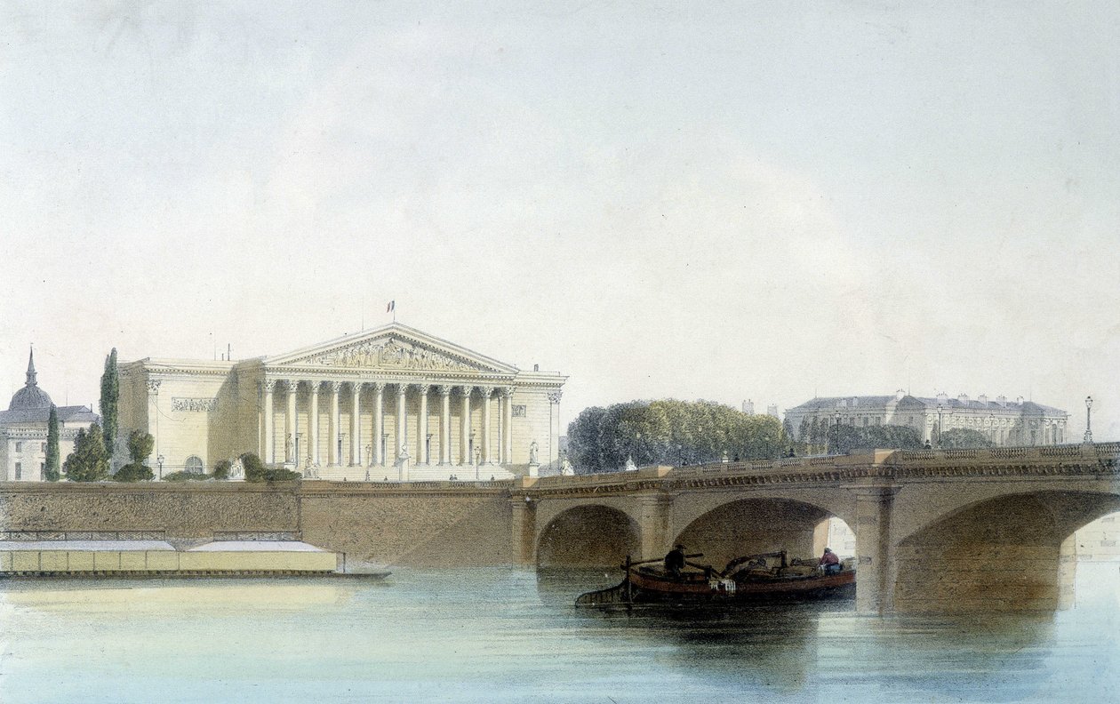 Pont de la Concorde, litografia de Aubrun, sd. Século XIX. de Unknown artist