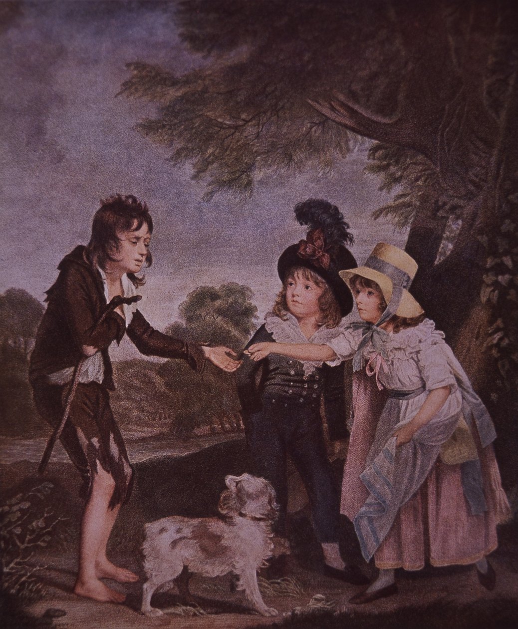 Menino pobre mendigando de crianças ricas (cor litho) de Unknown artist