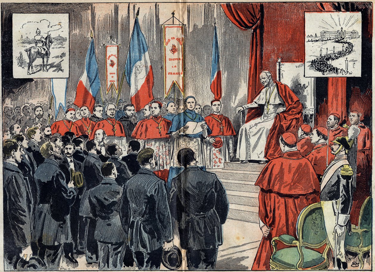 O Papa Leão XIII (1810-1903) consagrou o protetorado da França na Terra Santa quando a Alemanha quis substituí-lo. Audiência de 8 de outubro de Unknown artist