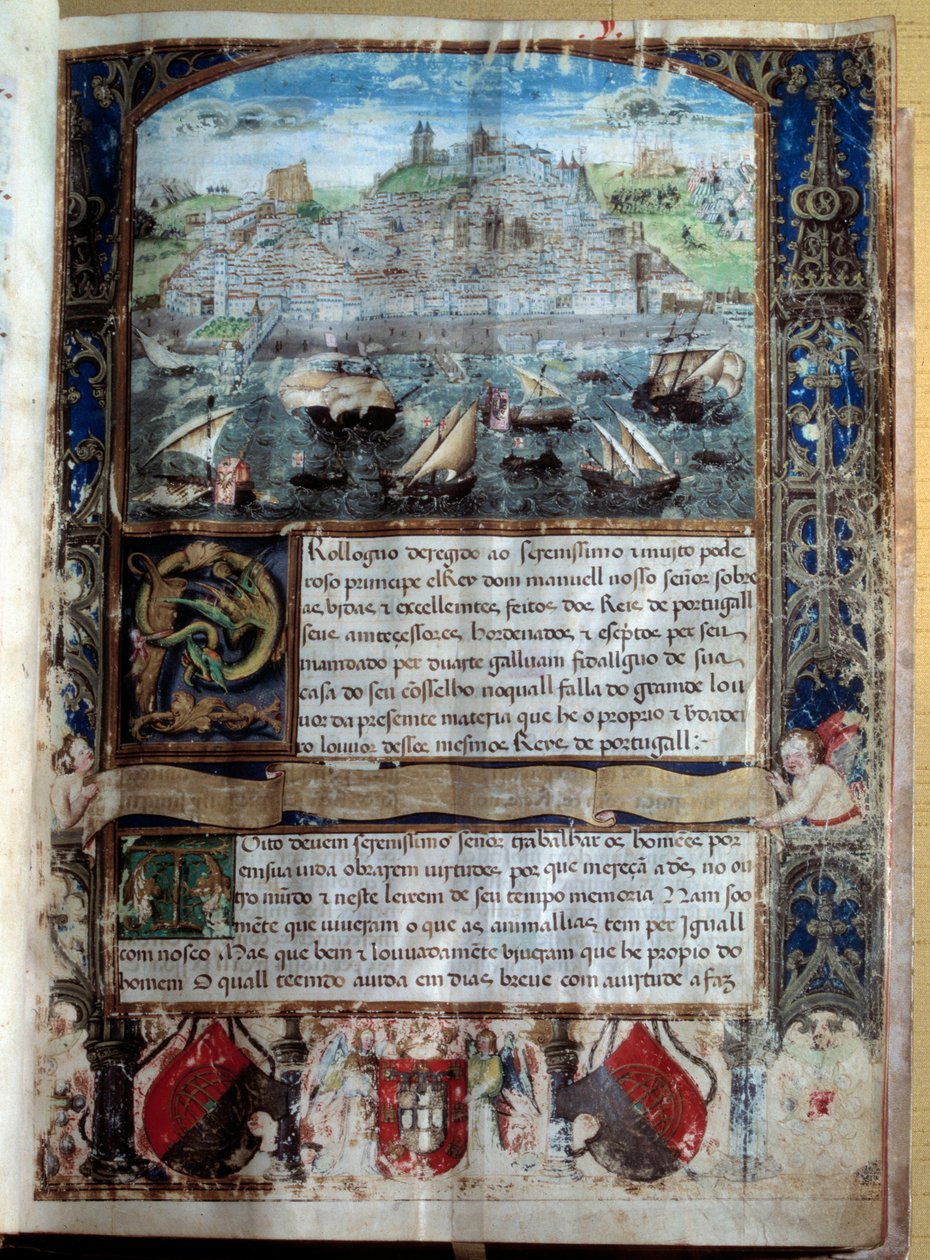 Porto de Lisboa no século XVI Miniatura em "Crónica de D. Afonso Henri" de Unknown artist