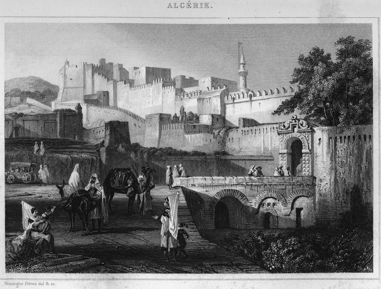 Porte Bab-Azoun em Argel, um forte ocupado pela divisão de Escars durante a conquista da Agery pela França em 1830, em "L