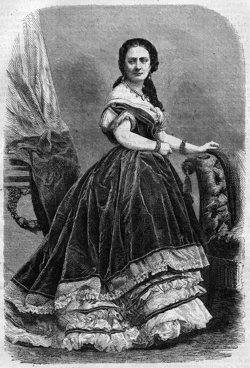 Retrato Maria Wyse Bonaparte dit Madame Urbain Ratazzi (1833-1902). Gravação em "O Universo Ilustrado de Unknown artist