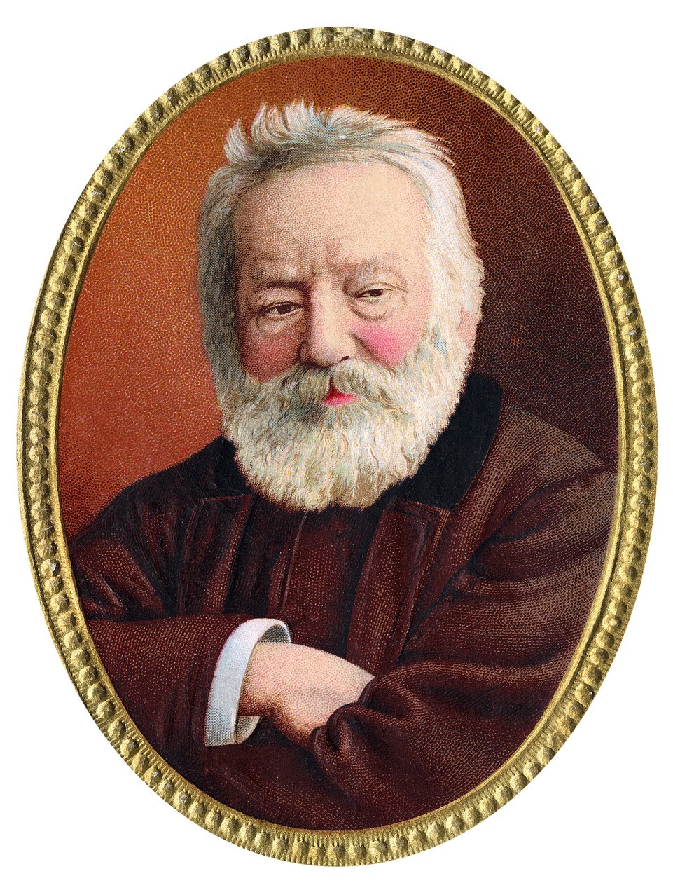 Retrato do escritor francês Victor Hugo - Retrato do escritor francês Victor Hugo (1802 - 1885) - Cromolitografia do final do século XIX. de Unknown artist