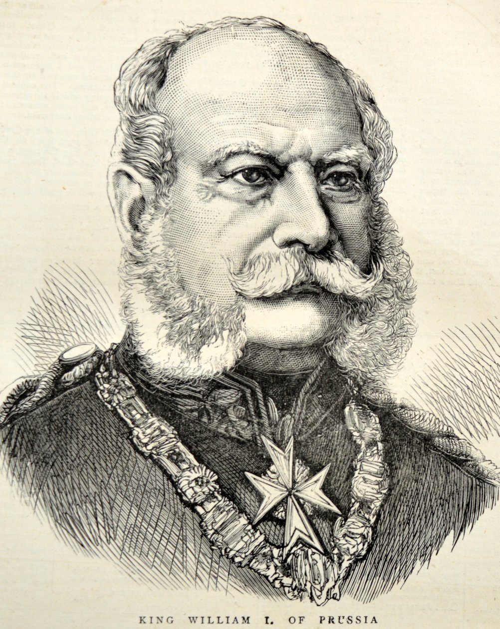 Retrato Wilhelm I da Alemanha/Prússia 1870 (gravura) de Unknown artist