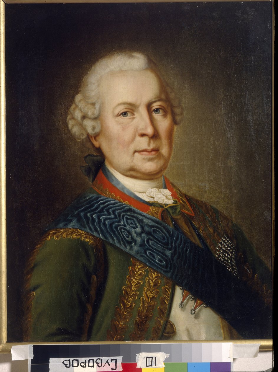 Portrait du comte Burckhardt Christoph von Munnich (1683-1767) (Retrato do Conde Burkhard Christoph von Munnich). Peinture anonyme, huile sur toile, debut 19e siecle, classicisme. Institut of Russian Literature IRLI (Pushkin House), Saint Petersbourg. de Unknown artist