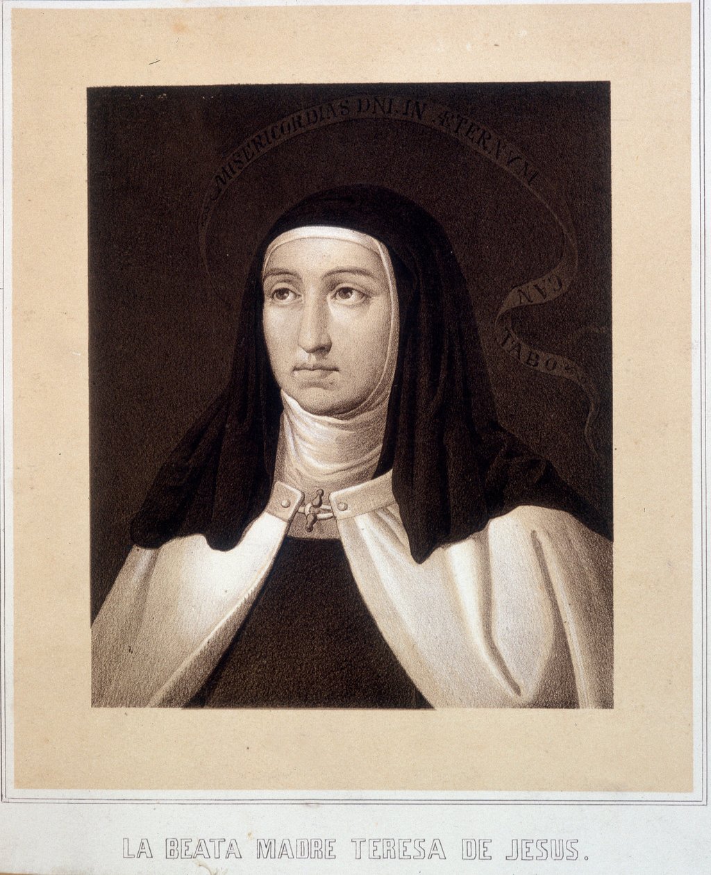 Retrato em busto de Santa Teresa de Jesus (ou Santa Teresa de Ávila) (1515-1582), gravura de Unknown artist