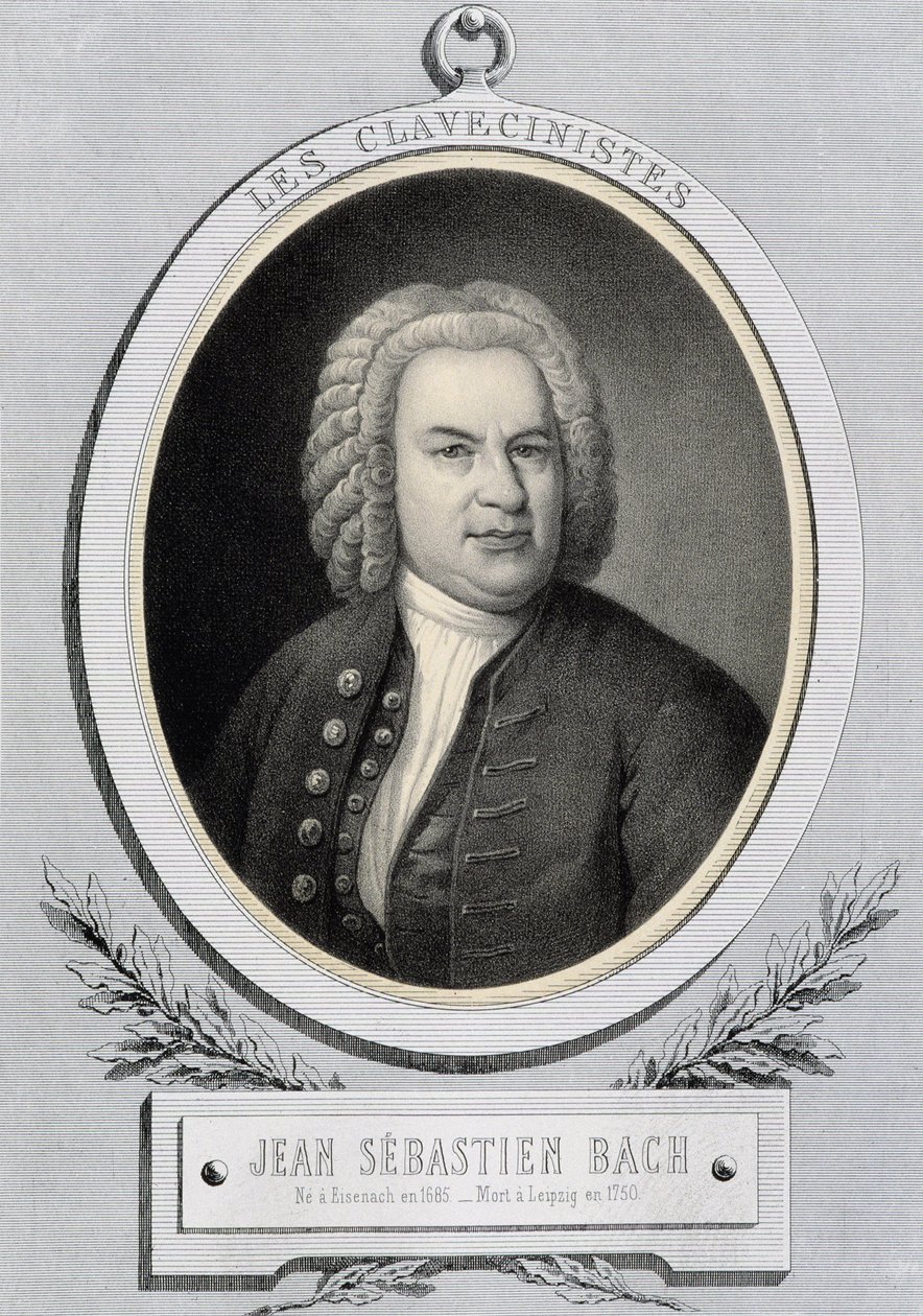 Retrato em medalhão de Jean Sebastien Bach (Johann Sebastian Bach de Unknown artist