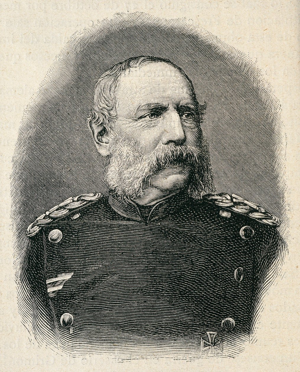 Retrato de ALBERT Rei da Saxônia (1828-1902), soldado que participou da Batalha de Sedan. gravura de Unknown artist