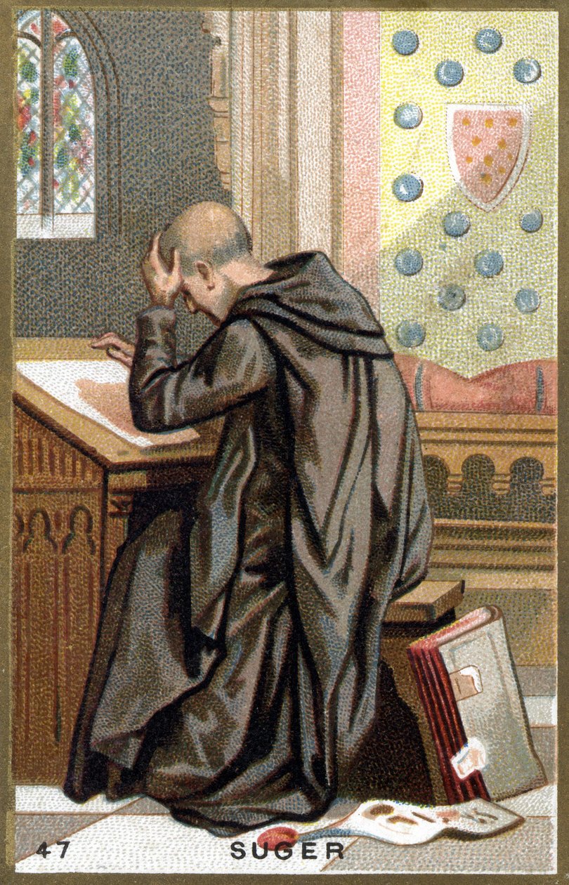 Retrato de Abbe Suger (1081 - 1151). Cromolitografia do final do século XIX. de Unknown artist