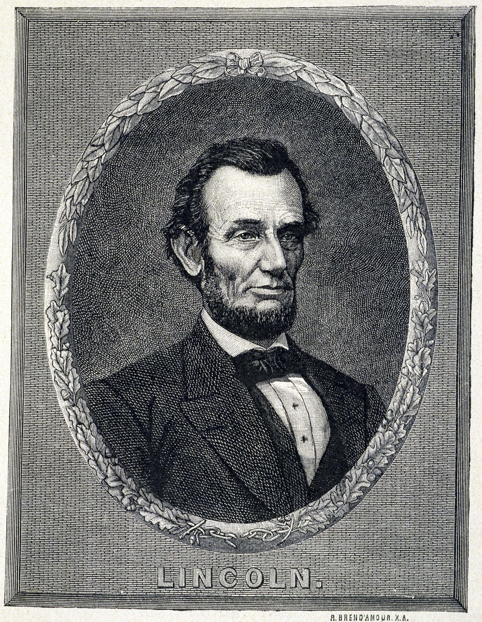 Retrato de Abraham Lincoln (1809-1865), Presidente dos Estados Unidos da América de Unknown artist