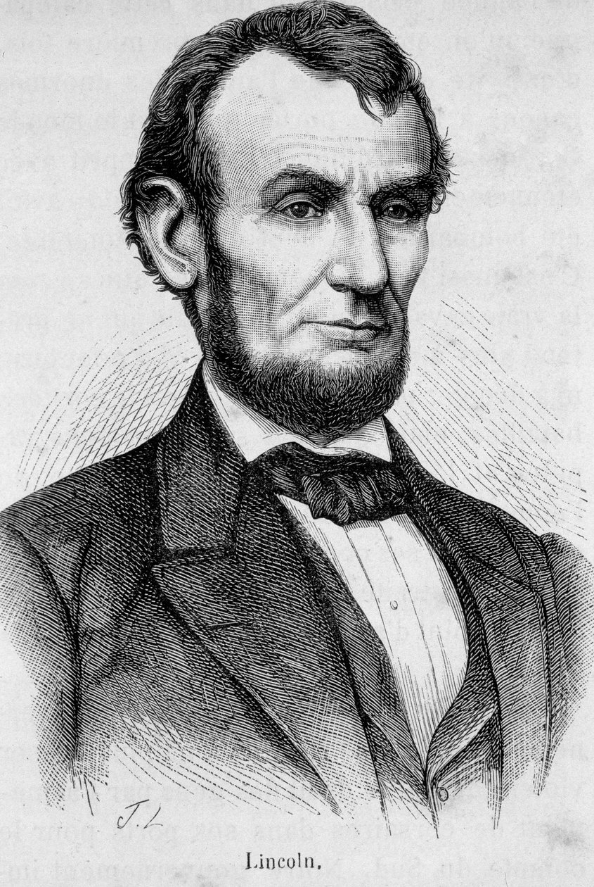 Retrato de Abraham Lincoln (1809 - 1865) 16º Presidente dos Estados Unidos da América (1861 - 1865) de Unknown artist