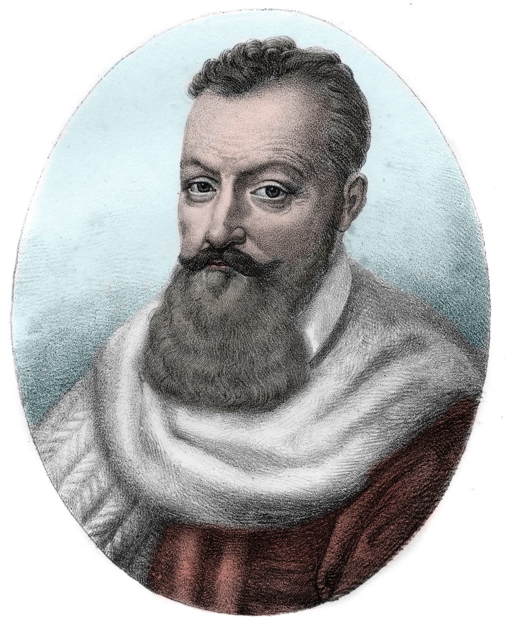 Retrato de Aquiles de Harlay primeiro Presidente do Parlamento de Paris - Retrato de Aquiles de Harlay, Comte de Beaumont Magistrat français premier président du Parlement de Paris (1536 -1619) - de Unknown artist