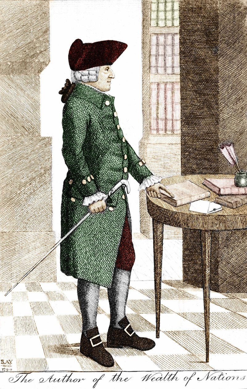 Retrato de Adam Smith (1723 - 1790), filósofo e economista escocês. de Unknown artist