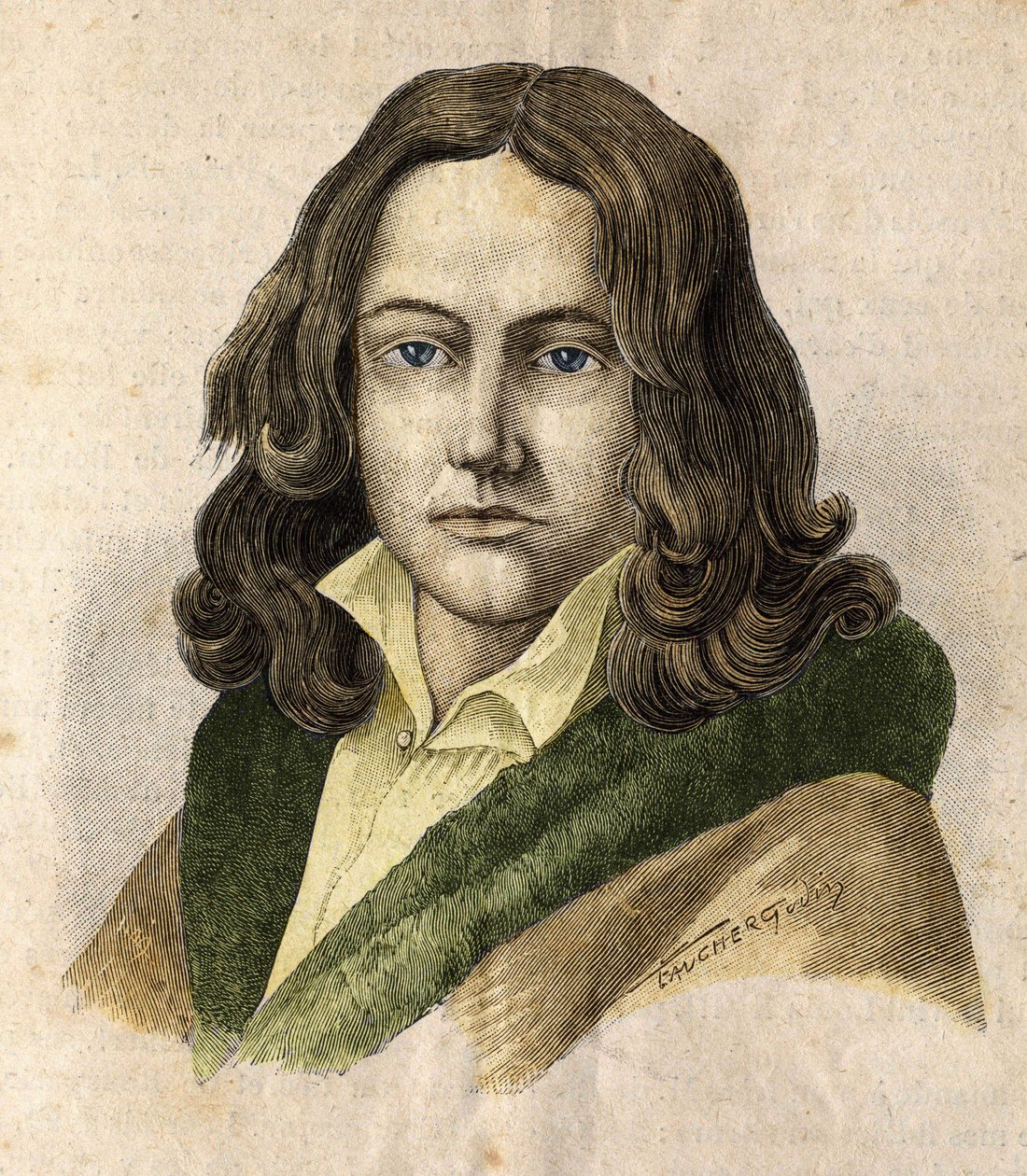 Retrato de Adelbert de Chamisso (1781 - 1838) - em "Les Contemporains", n.d. final do século XIX. de Unknown artist