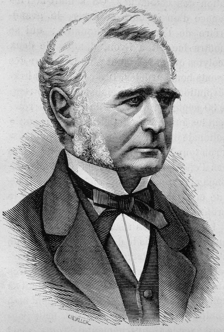 Retrato do Almirante Fourichon. Gravura do século XIX. de Unknown artist