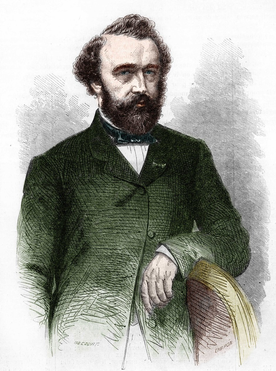 Retrato de Adolphe (Adolph) Sax, inventor do Saxofone (1814-1894). de Unknown artist