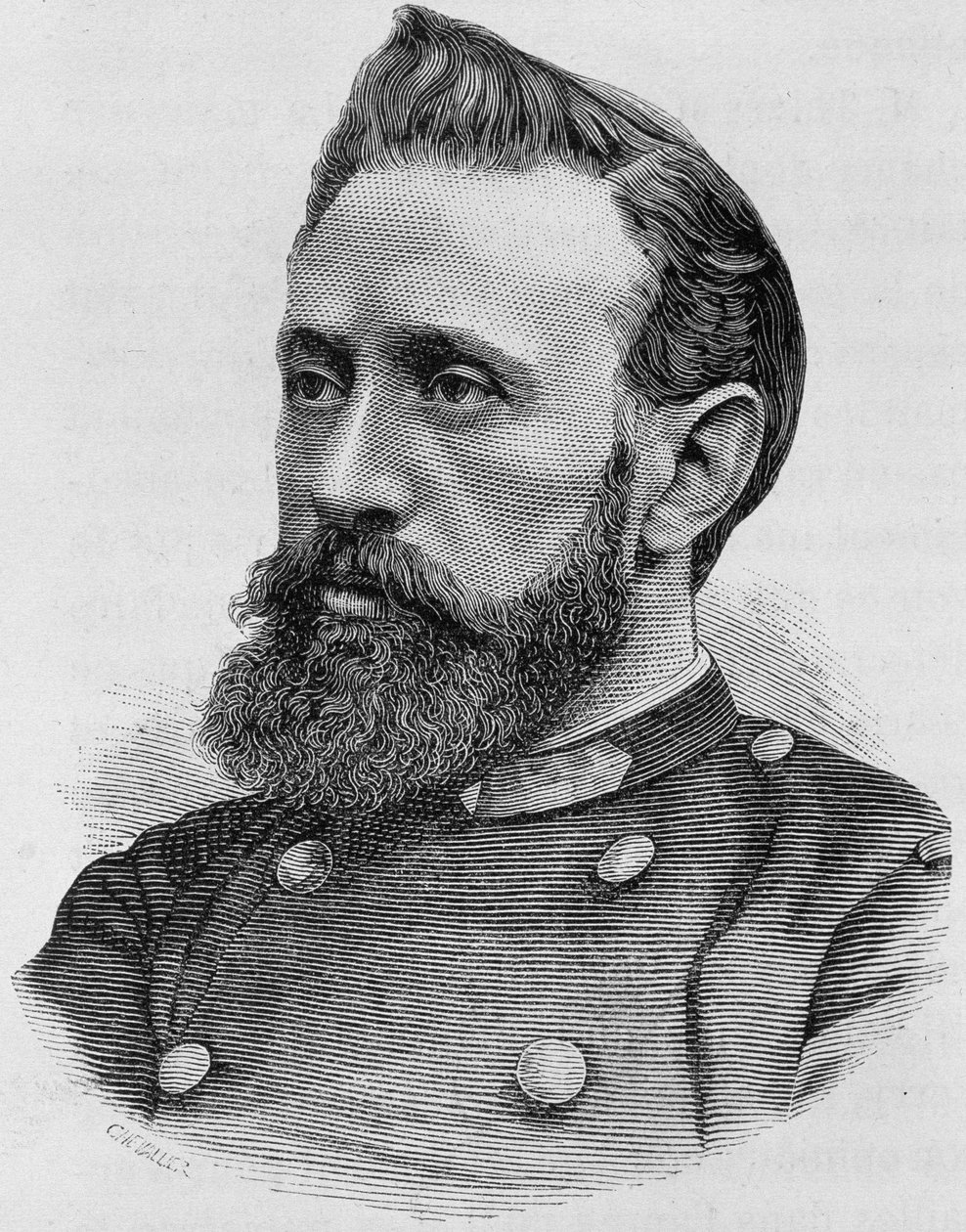 Retrato de Adolphe Alphonse Assi (1840 - 1886). Gravura do final do século XIX em "Histoire de France" de H. Martin. de Unknown artist