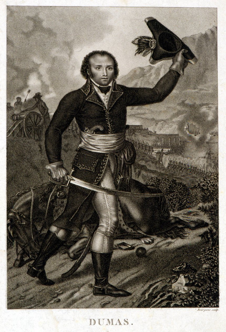 Retrato de Alexandre Davy Dumas (1762-1806), pai de Alexandre Dumas Pai de Unknown artist