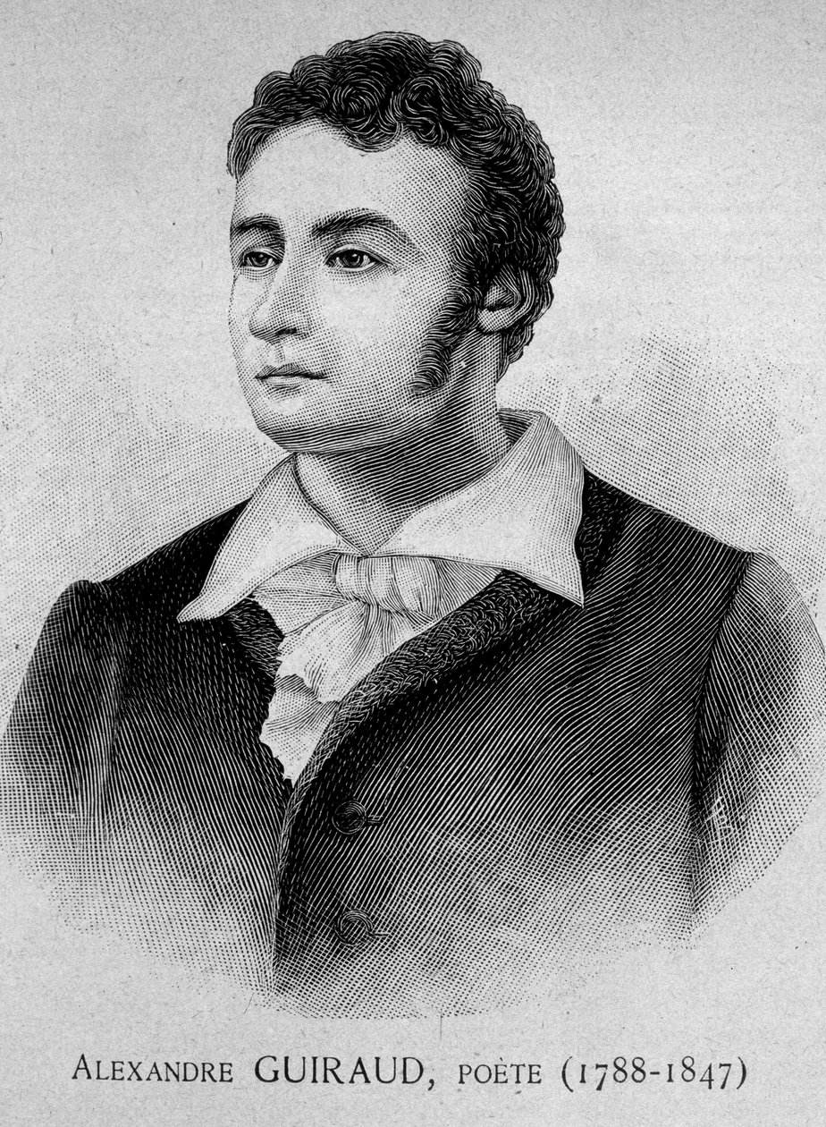 Retrato de Alexandre Guiraud, poeta (1788-1847) - grav. século XIX de Unknown artist