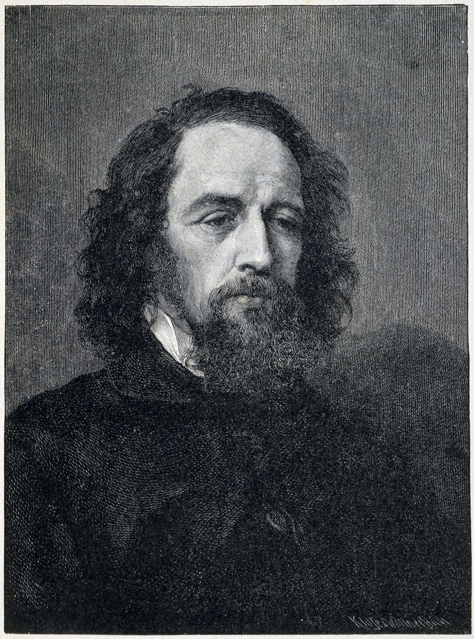 Retrato de Alfred, Lord Tennyson (1809 - 1892), poeta e dramaturgo britânico do século XIX de Unknown artist