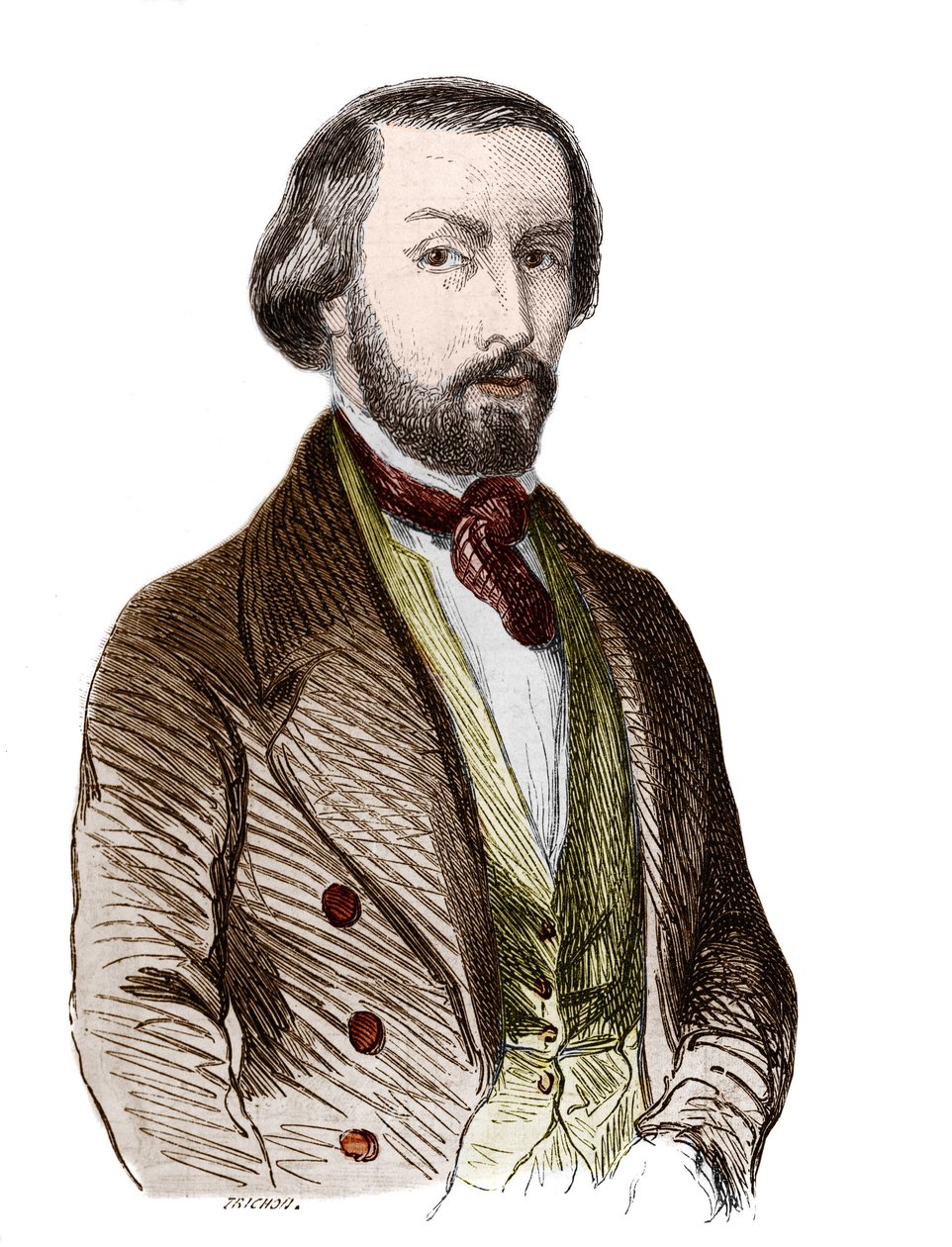 Retrato de Alfred de Musset (1810-1857) poeta francais. de Unknown artist