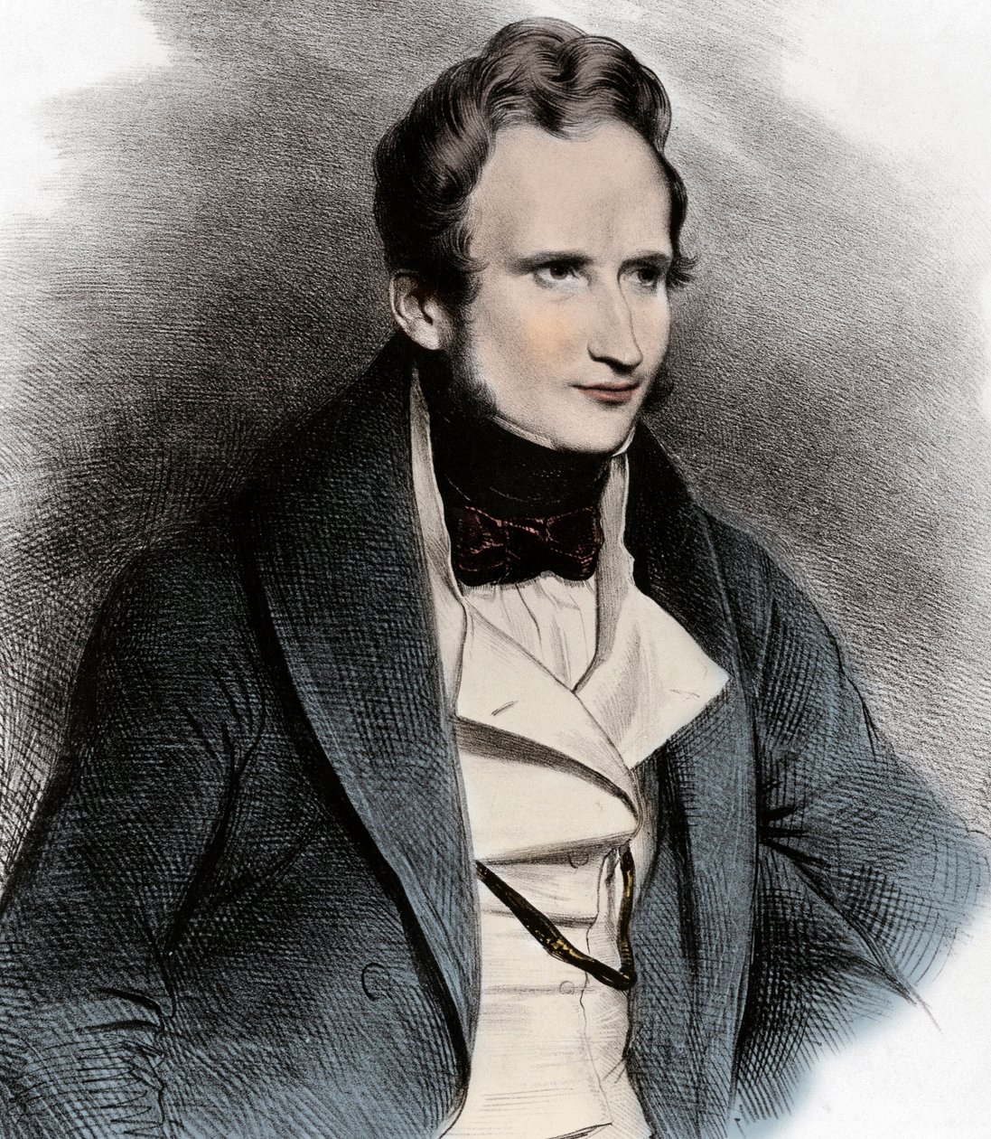 Retrato de Alfred de Vigny - Retrato do Poeta Alfred de Vigny (1797-1863) - de Unknown artist