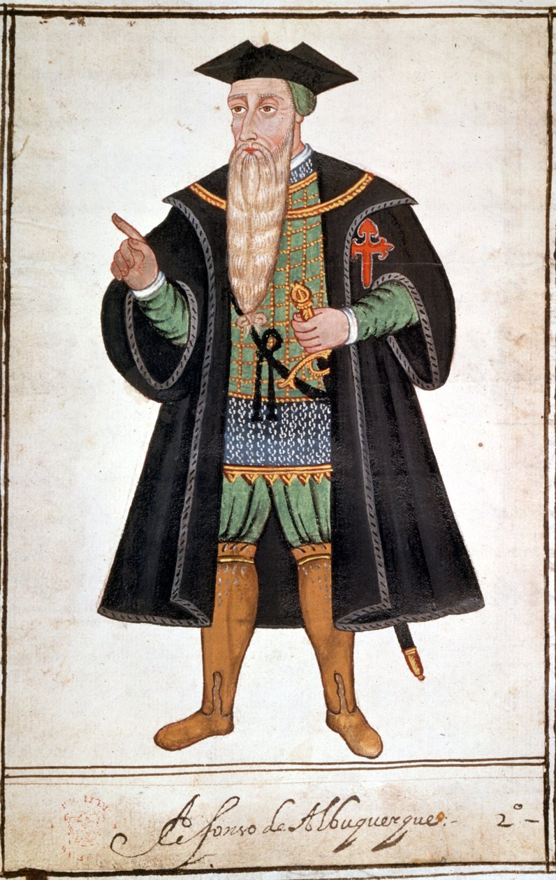 Retrato de Alfonso (Alfonso ou Afonso) por Albuquerque (1453 - 1515). Manuscrito de Pedro Varretto de Resenda. Século XVI. de Unknown artist