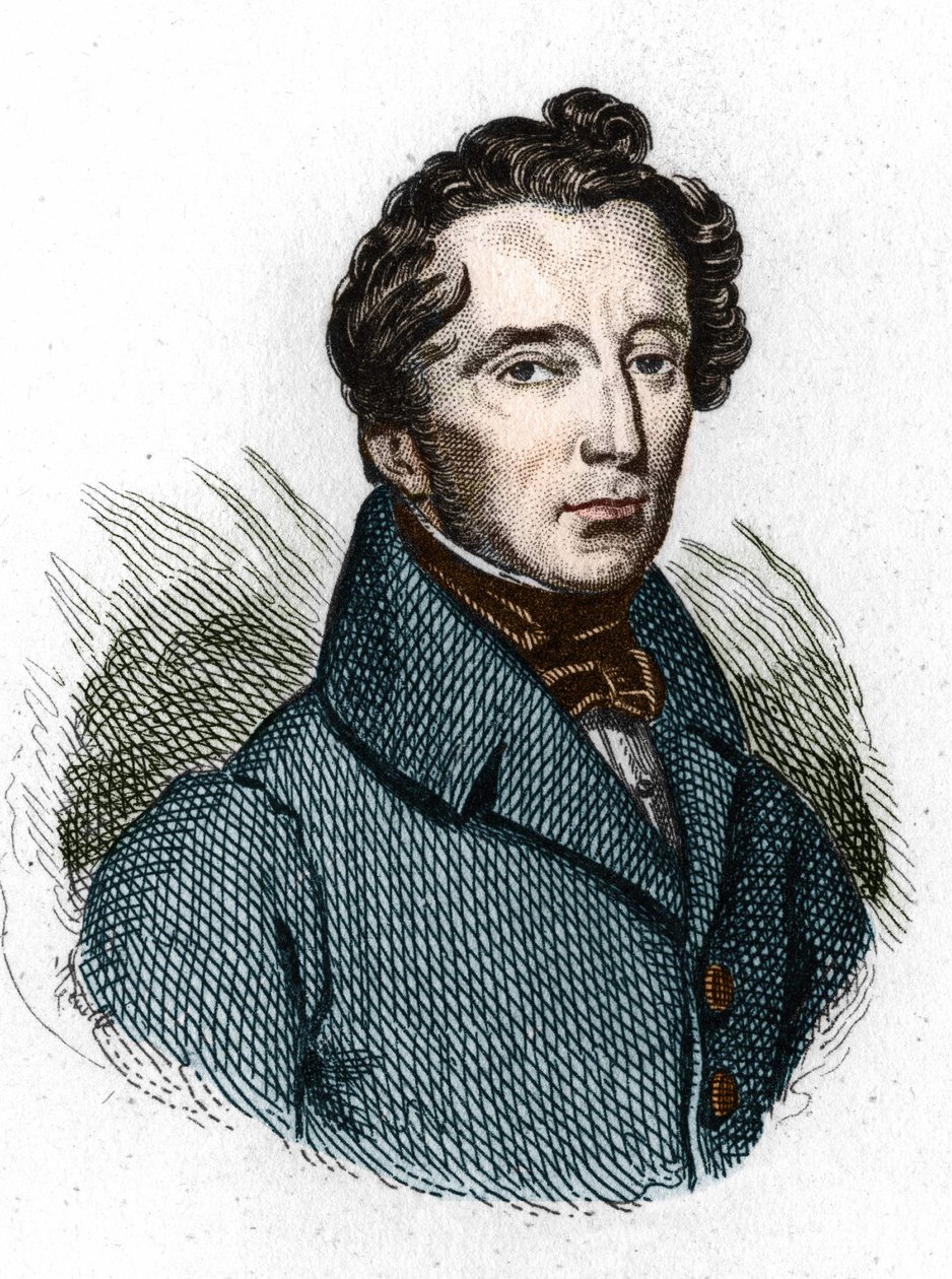 Retrato de Alphonse de Lamartine (1790 - 1869) poeta francês. de Unknown artist