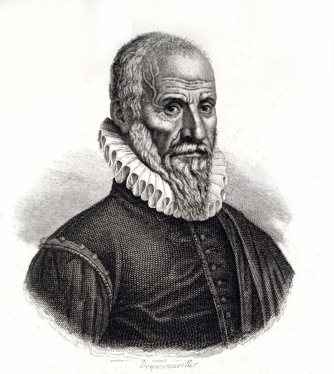 Retrato de Ambroise Pare (1509-1590), cirurgião francês - gravura do século XIX de Unknown artist