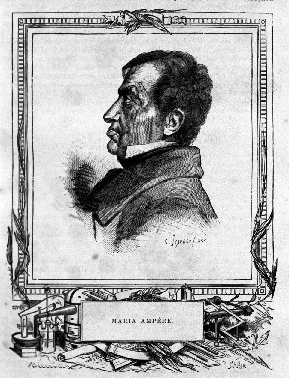 Retrato de André Marie Ampere (1775 - 1836) físico francês. de Unknown artist