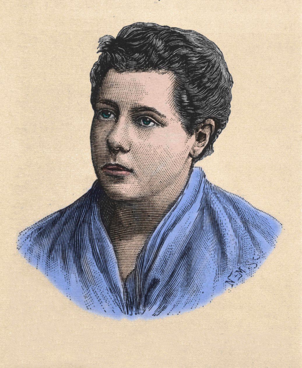 Retrato de Annie Besant (1847 -1933) theosophe, feminista e escritora britânica. de Unknown artist