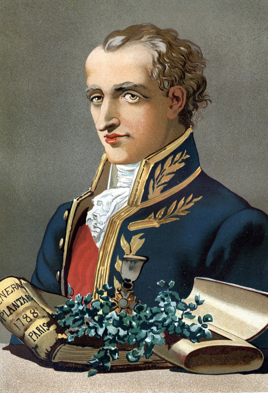 Retrato de Antoine Laurent de Jussieu (1748 a 1836). Botânico francês. depois de "La Ciencia y sus Hombres", de Louis Figuier. Barcelona 1881 de Unknown artist