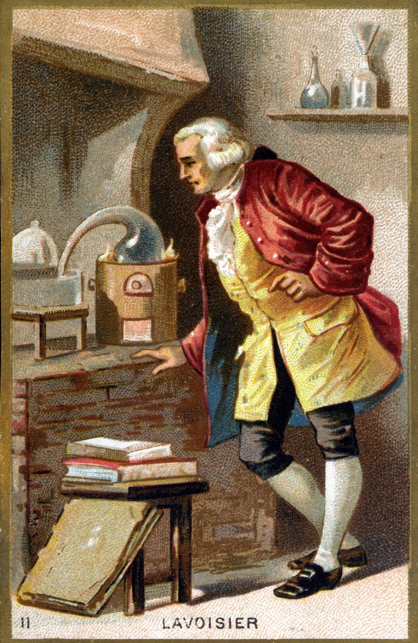 Retrato de Antoine Laurent de Lavoisier (1743 - 1794), químico francês. Cromolitografia do século XIX. de Unknown artist