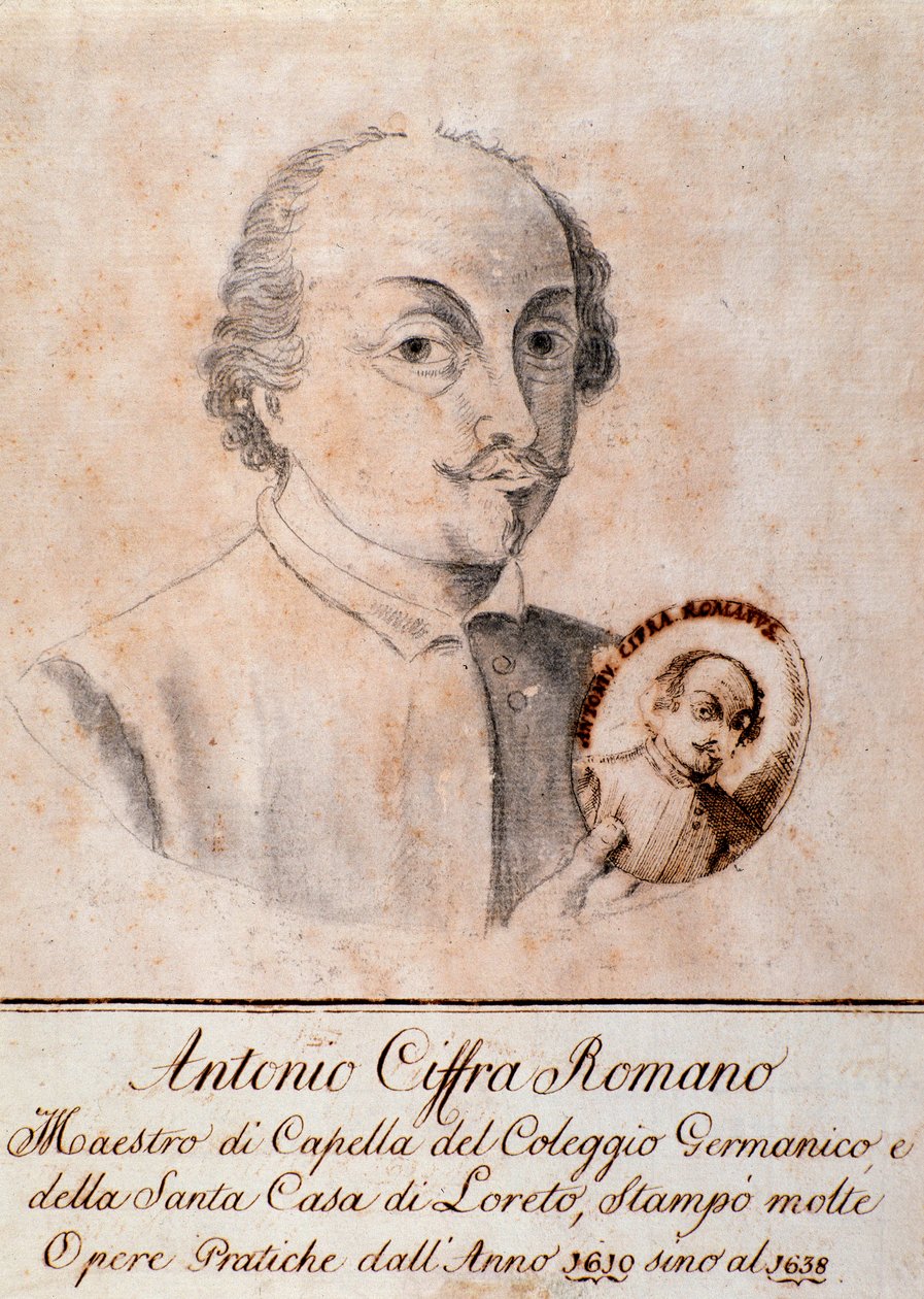 Retrato de Antonio Cifra (desenho) de Unknown artist