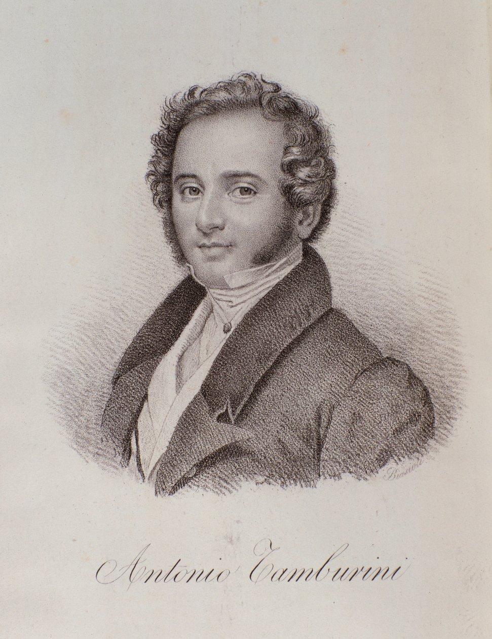 Retrato de Antonio Tamburini (gravura de Unknown artist