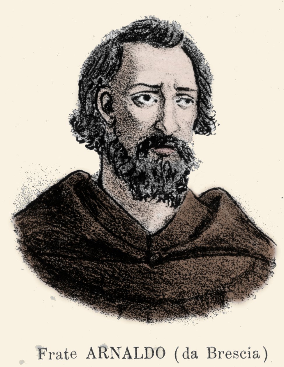 Retrato de Arnaud de Brescia (Arnaldo da brescie) (1090 - 1155), reformador político e religioso italiano. de Unknown artist
