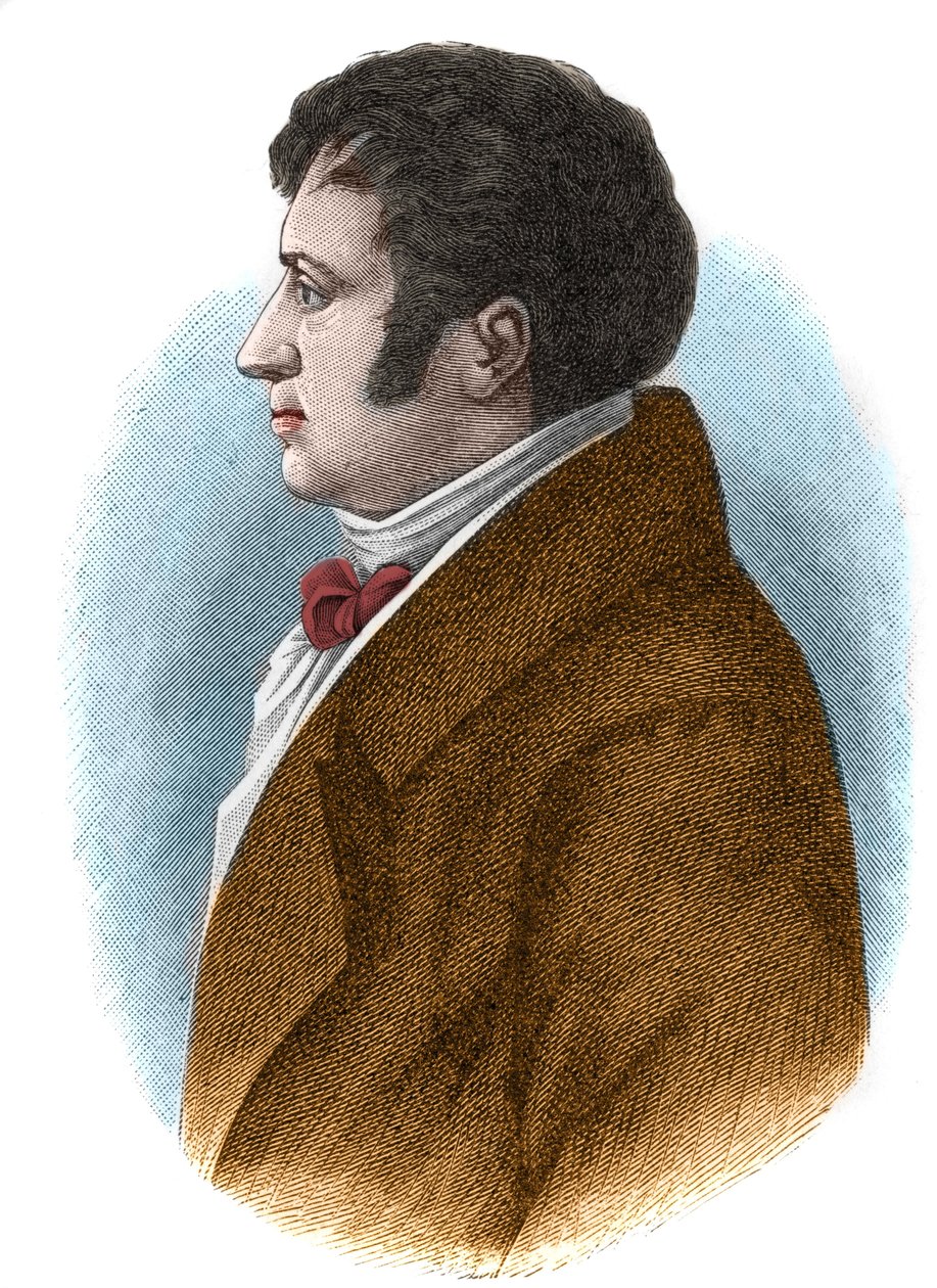 Retrato de August Whilhelm von Schlegel (1767-1845), filósofo, crítico, orientalista e tradutor alemão e teórico do movimento romântico. de Unknown artist