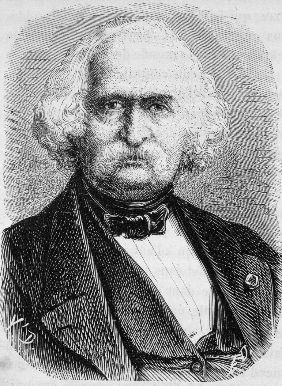 Retrato de Auguste Perdonnet, engenheiro civil. Gravura do final do século XIX em "Histoire de France" de H. Martin. de Unknown artist
