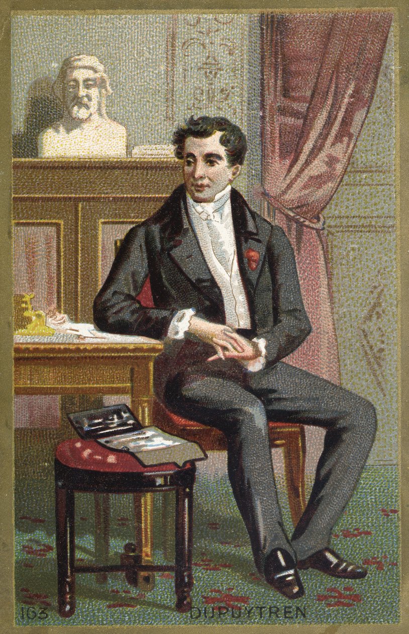 Retrato do Barão Guillaume Dupuytren (1777-1835), cirurgião francês. Cromolitografia do século XIX. de Unknown artist