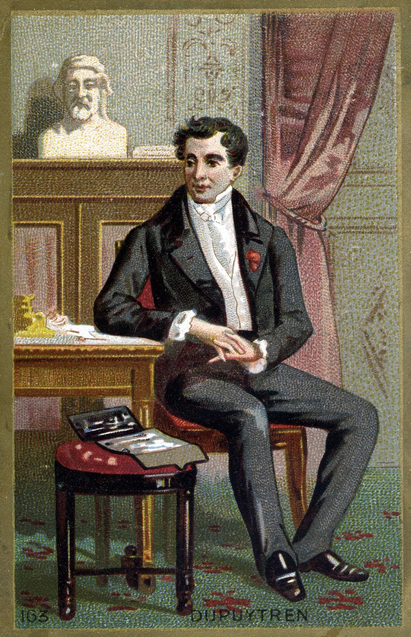 Retrato do Barão Guillaume Dupuytren (1777 - 1835), cirurgião francês. Cromolitografia do final do século XIX. de Unknown artist