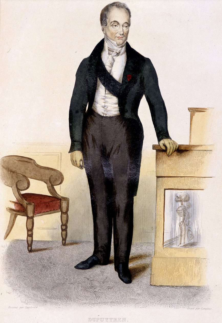 Retrato do Barão Guillaume Dupuytren (1777 - 1835), cirurgião francês.gravura de 1844. de Unknown artist